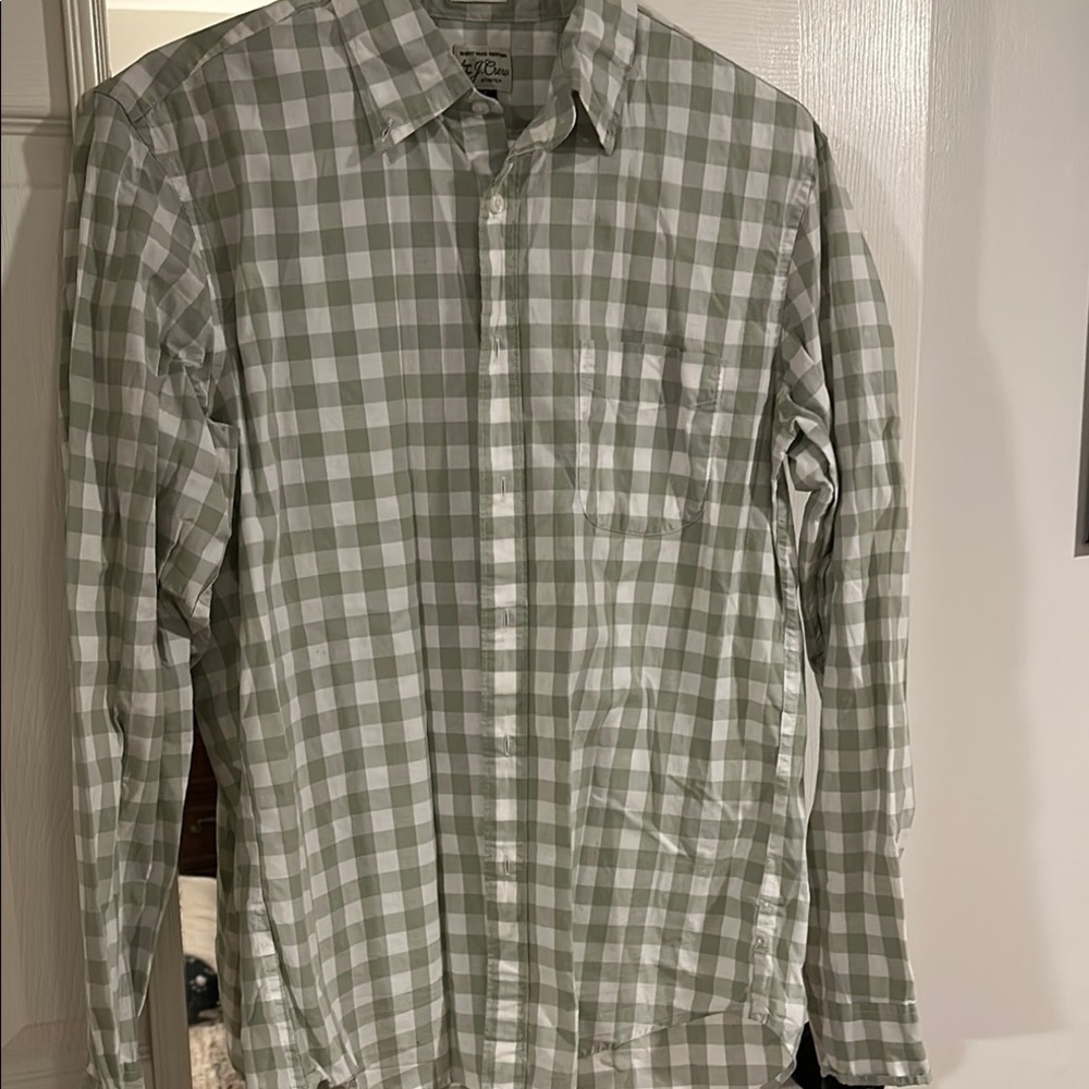 J Crew Men's Green Checkered Shirt Slim fit